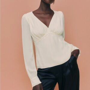 Reformation Chelsea top in cream